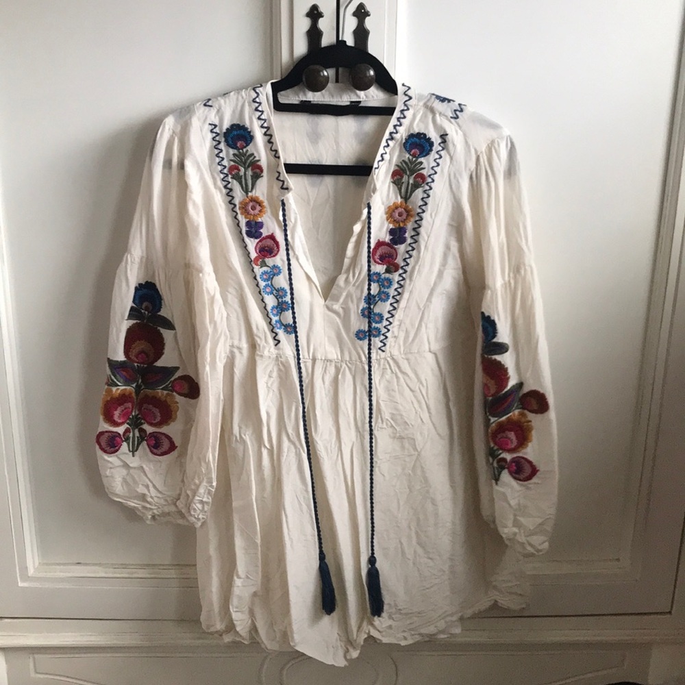 Zara embroidered dress